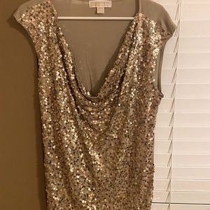 Michael Kors gold sequin top